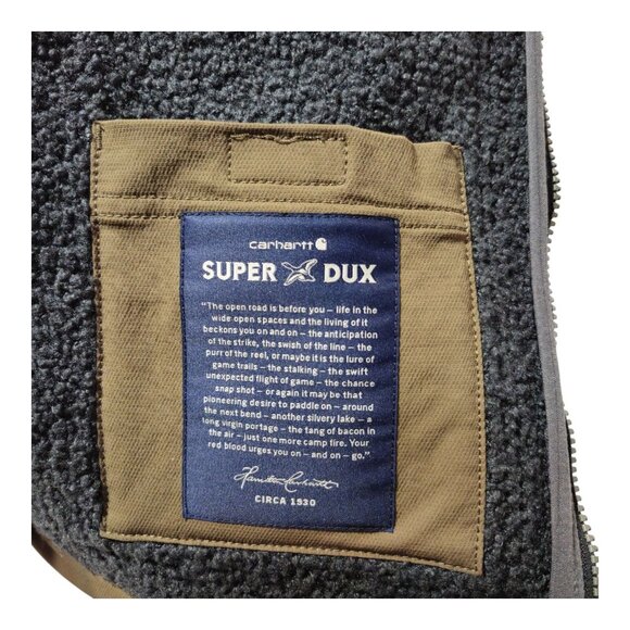 NWT Carhartt Super Dux Sherpa-Lined Jacket MED Brown Cozy & Durable ($149 MSRP) - Picture 8 of 13